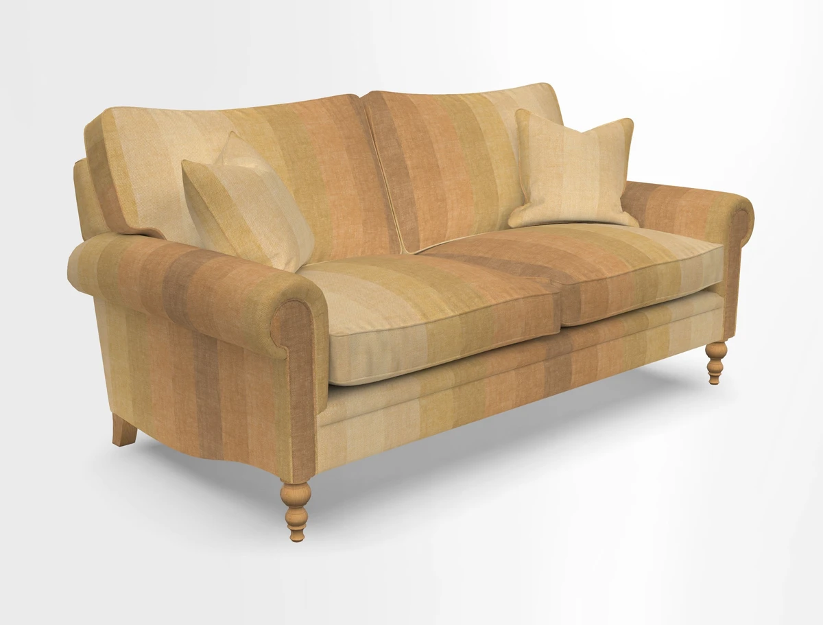 Aldingbourne 3 seater sofa in Grain Sack Stripe Linen Red
