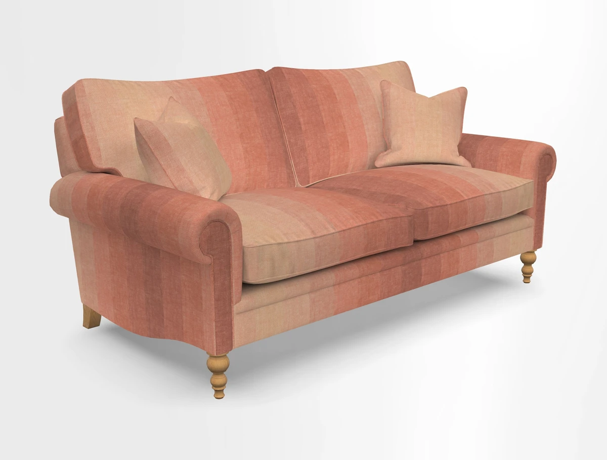 Aldingbourne 3 seater sofa in Grain Sack Stripe Linen Red
