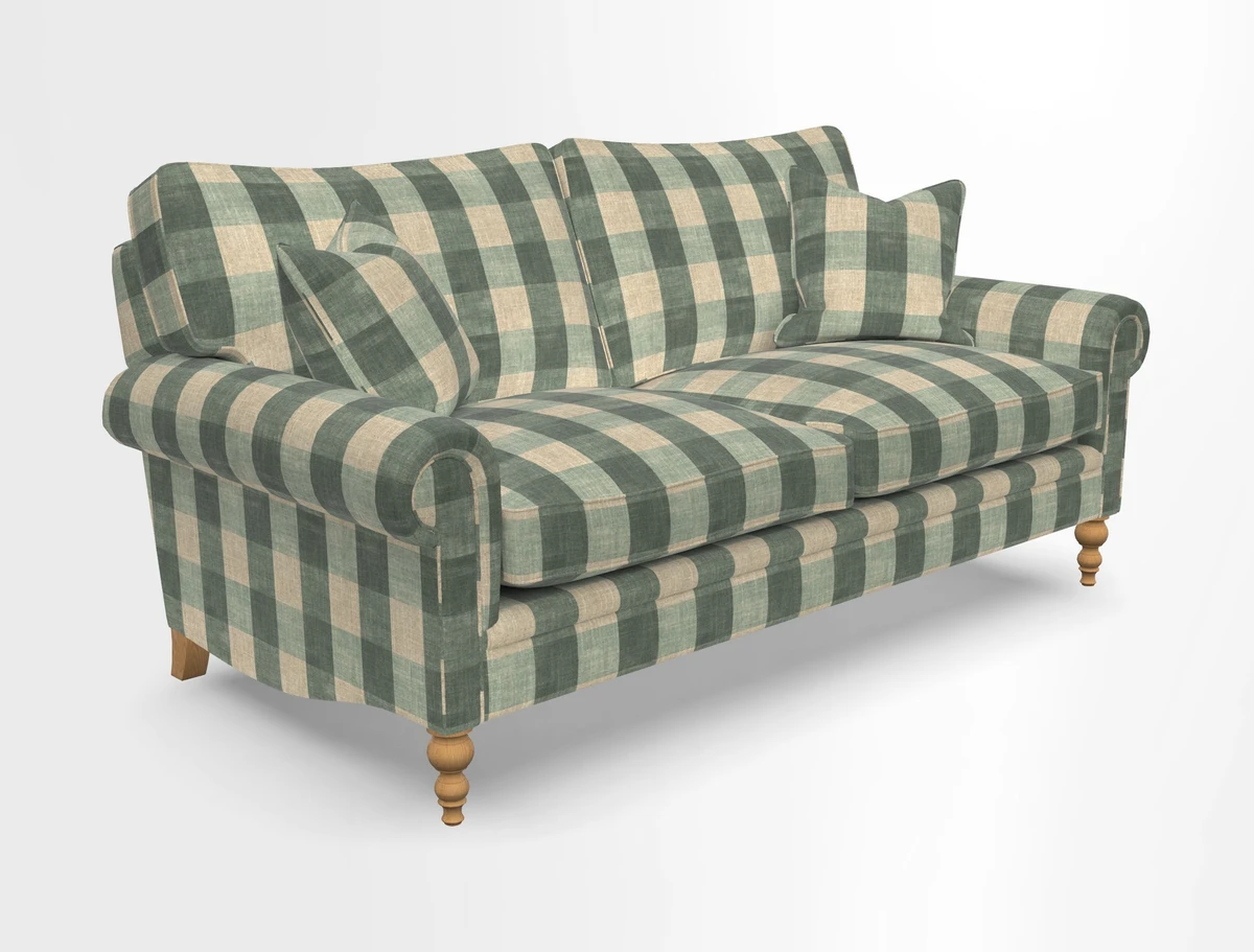 Aldingbourne 3 seater sofa in Grain Sack Stripe Linen Red