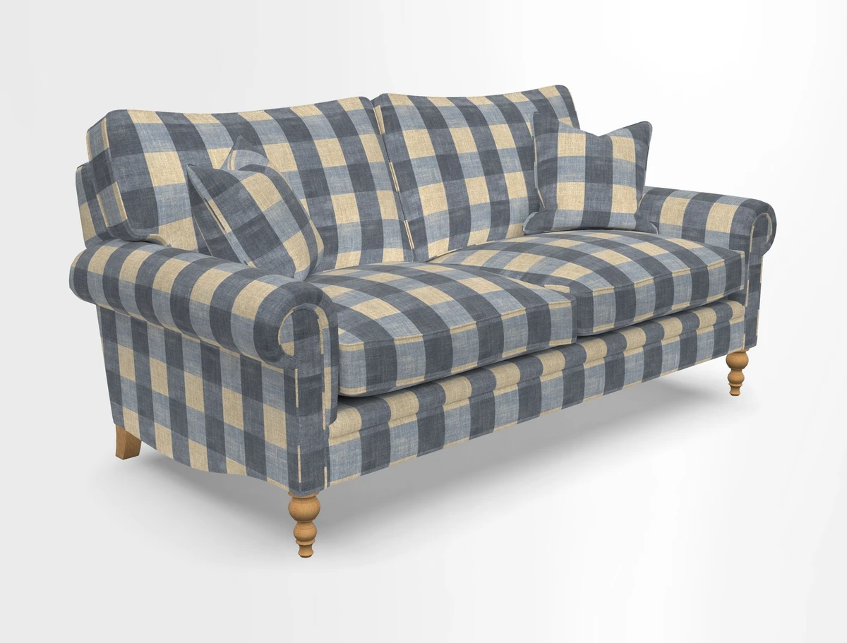 Aldingbourne 3 seater sofa in Grain Sack Stripe Linen Red