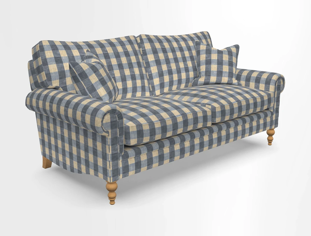Aldingbourne 3 seater sofa in Grain Sack Stripe Linen Red