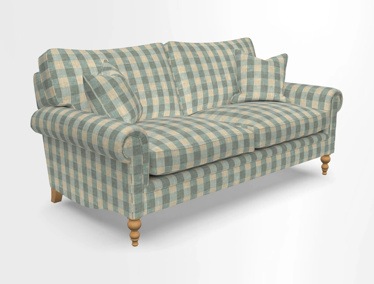 Aldingbourne 3 seater sofa in Grain Sack Stripe Linen Red