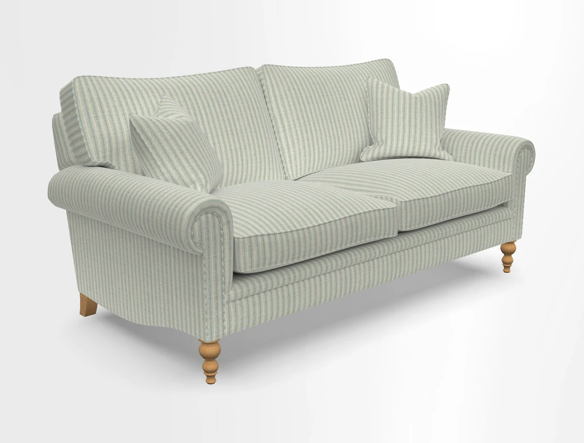 Aldingbourne 3 seater sofa in Grain Sack Stripe Linen Red