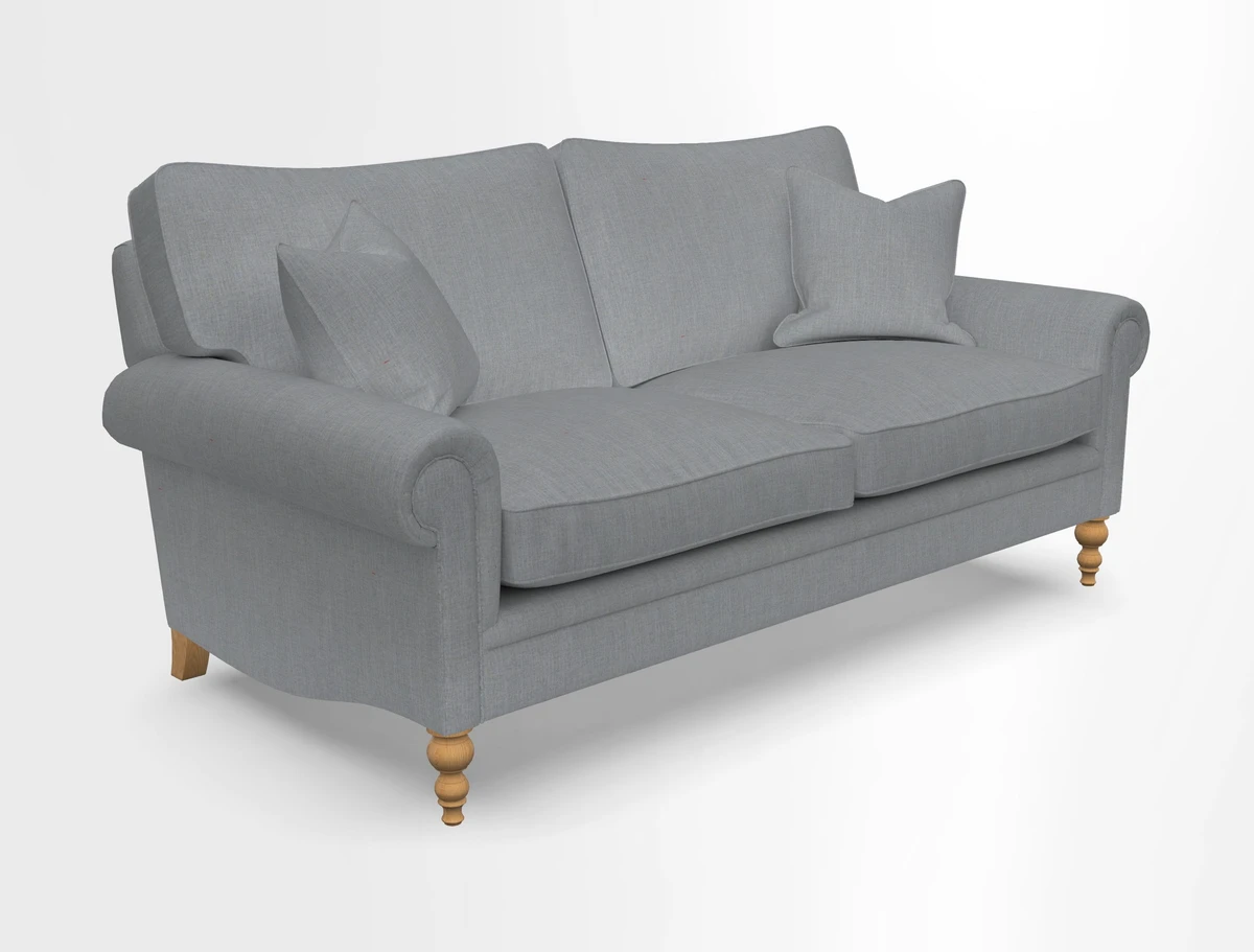 Aldingbourne 3 seater sofa in Grain Sack Stripe Linen Red