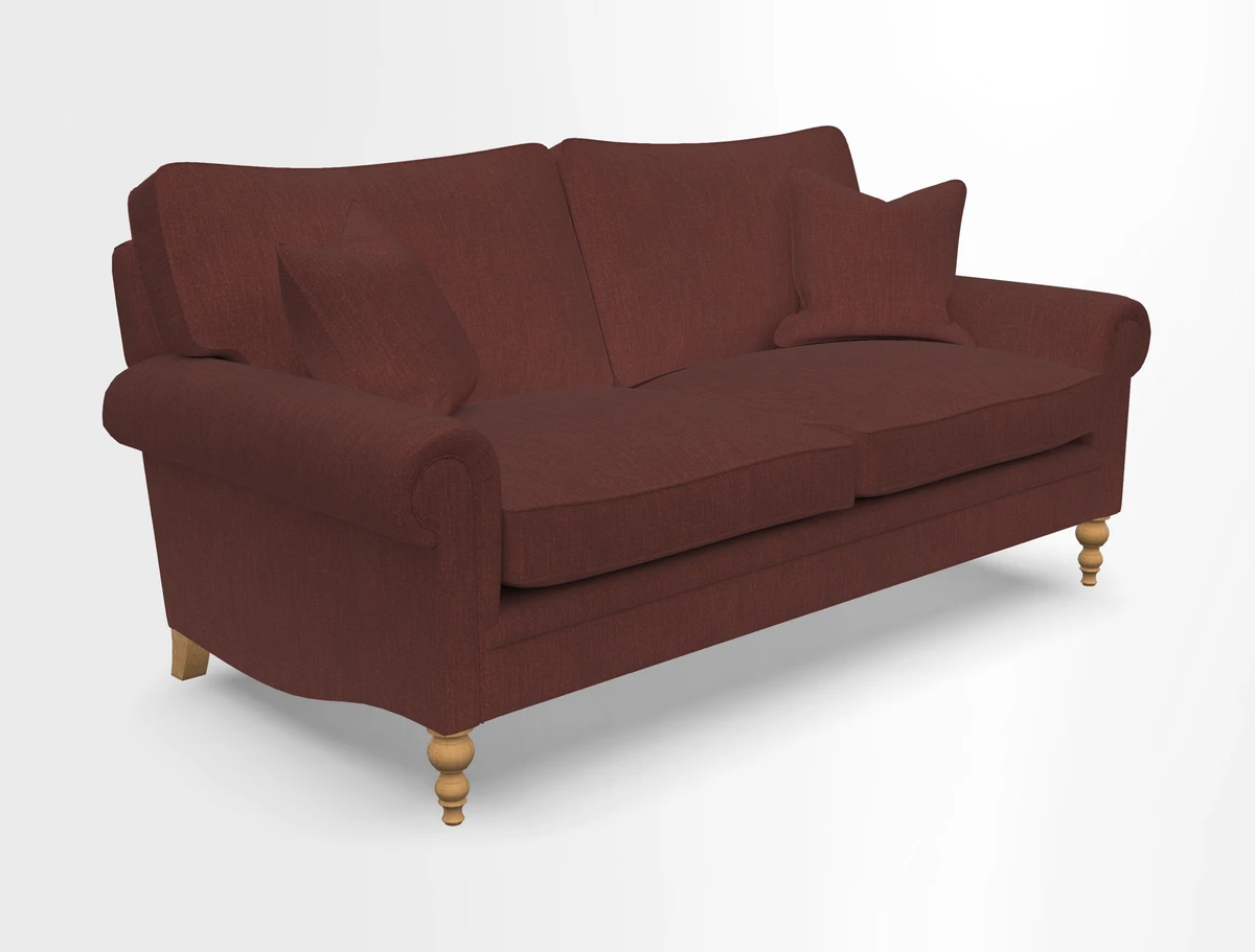 Aldingbourne 3 seater sofa in Grain Sack Stripe Linen Red