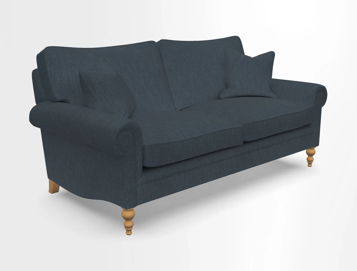 Aldingbourne 3 seater sofa in Grain Sack Stripe Linen Red