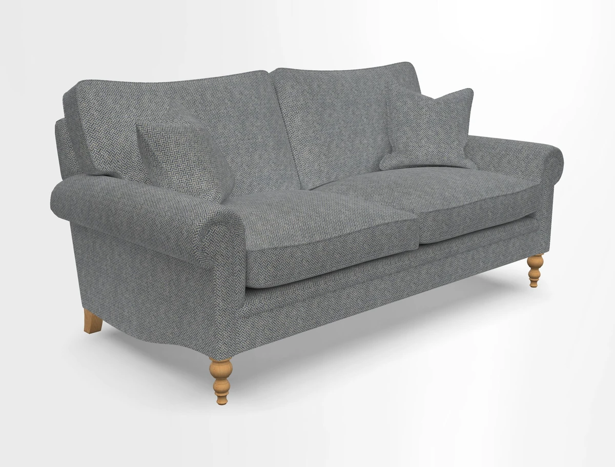 Aldingbourne 3 seater sofa in Grain Sack Stripe Linen Red