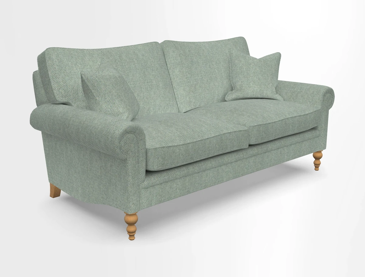 Aldingbourne 3 seater sofa in Grain Sack Stripe Linen Red