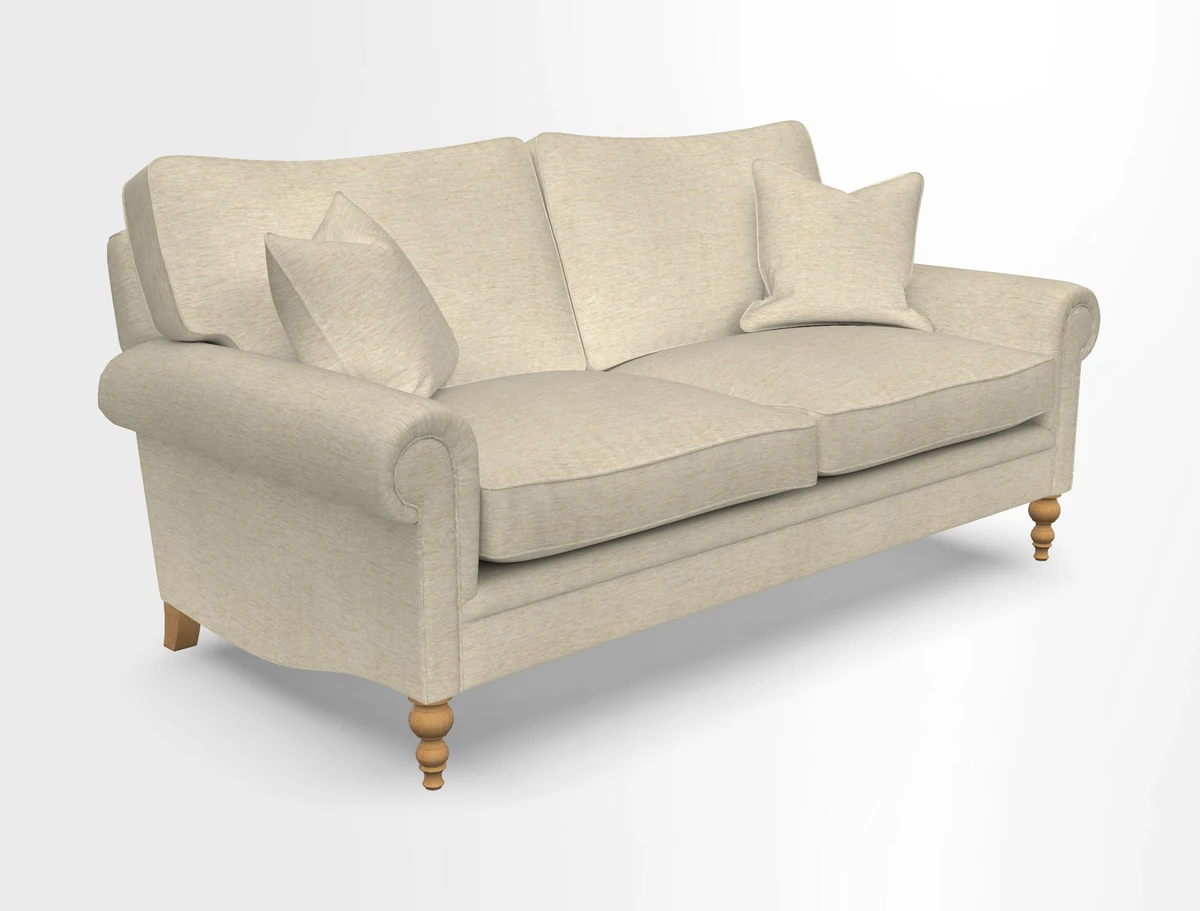 Aldingbourne 3 seater sofa in Grain Sack Stripe Linen Red
