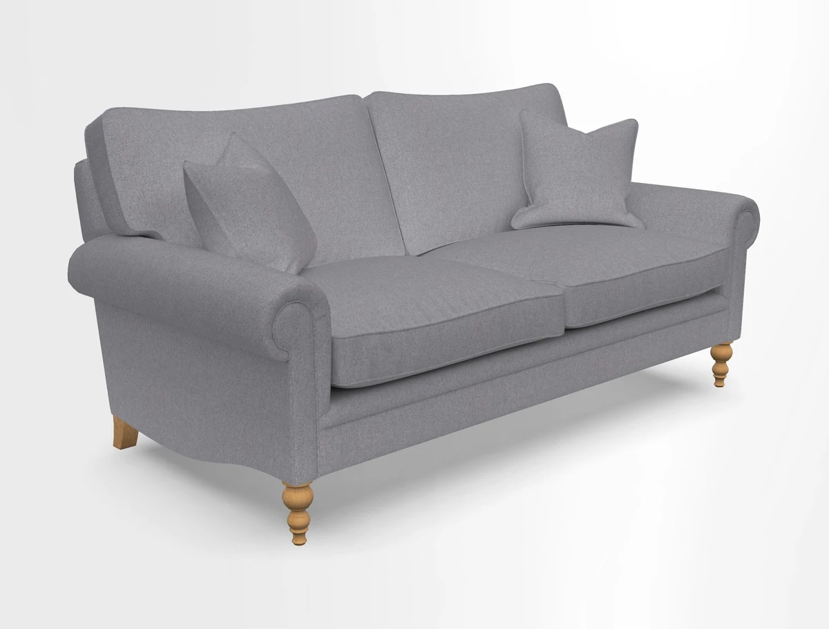 Aldingbourne 3 seater sofa in Grain Sack Stripe Linen Red
