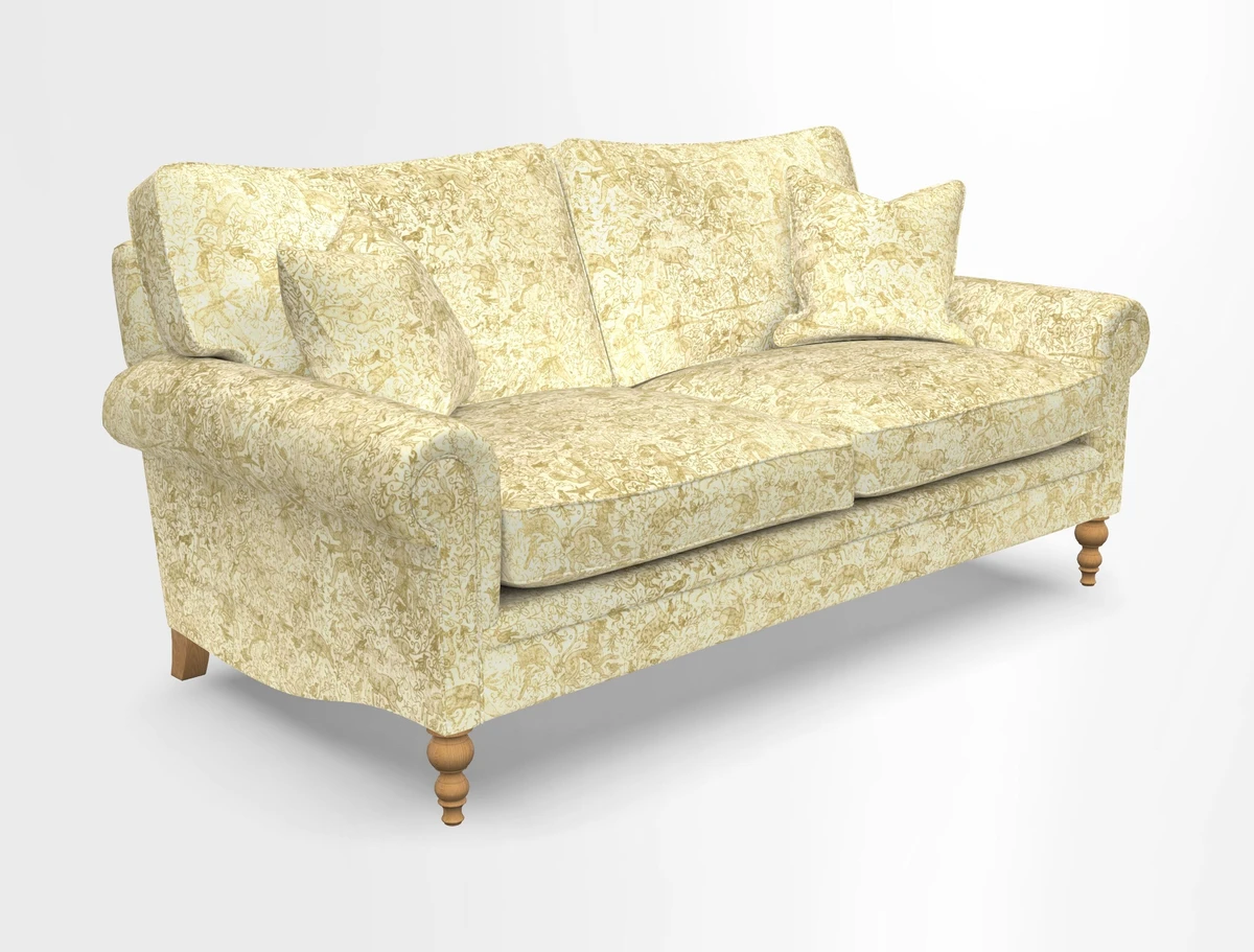 Aldingbourne 3 seater sofa in Grain Sack Stripe Linen Red