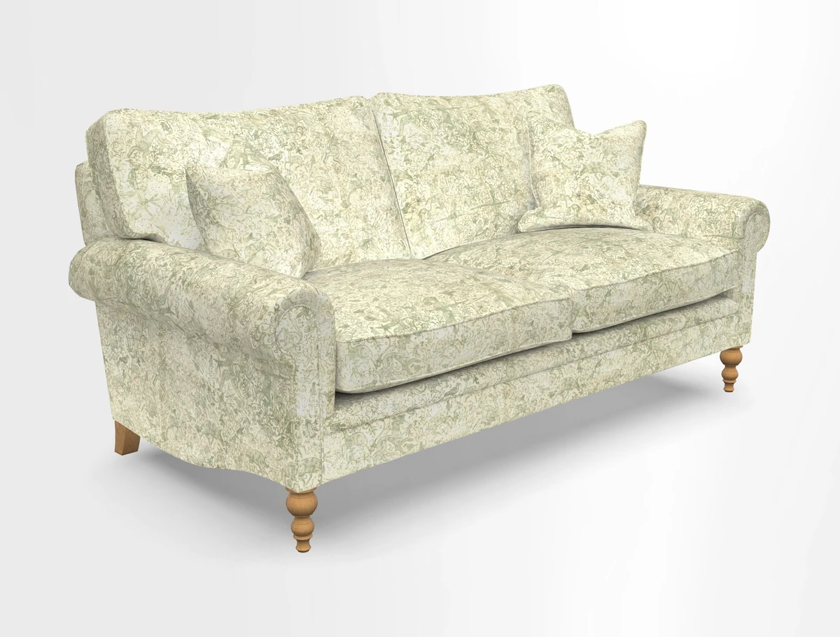 Aldingbourne 3 seater sofa in Grain Sack Stripe Linen Red