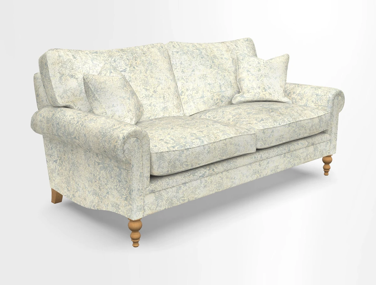 Aldingbourne 3 seater sofa in Grain Sack Stripe Linen Red
