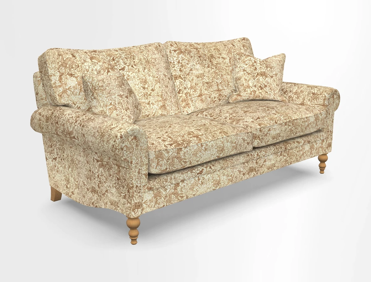 Aldingbourne 3 seater sofa in Grain Sack Stripe Linen Red