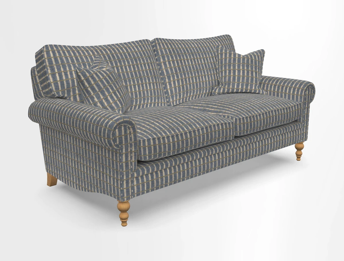 Aldingbourne 3 seater sofa in Grain Sack Stripe Linen Red