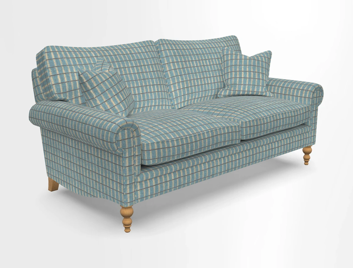 Aldingbourne 3 seater sofa in Grain Sack Stripe Linen Red