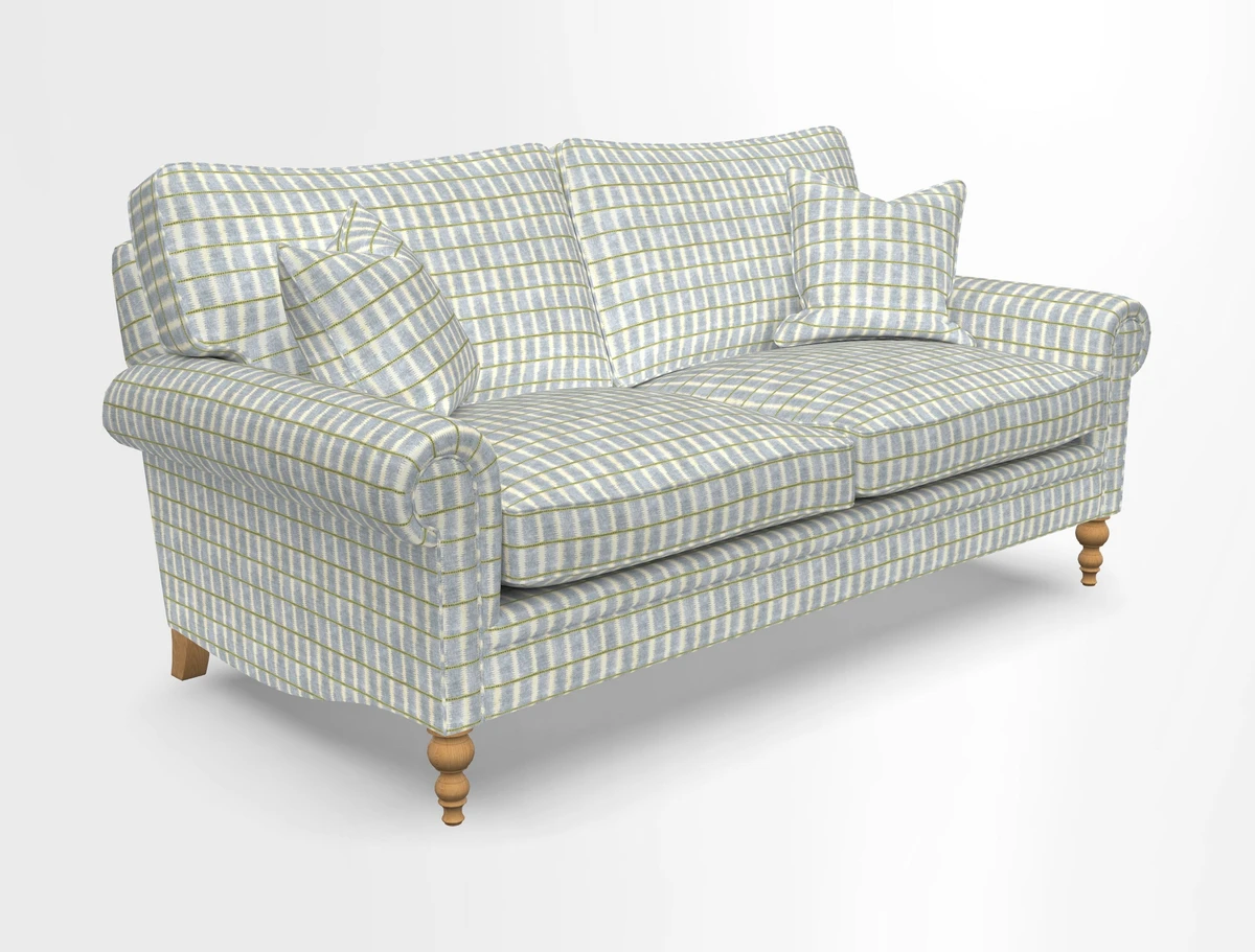 Aldingbourne 3 seater sofa in Grain Sack Stripe Linen Red