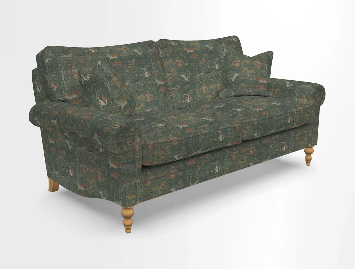 Aldingbourne 3 seater sofa in Grain Sack Stripe Linen Red