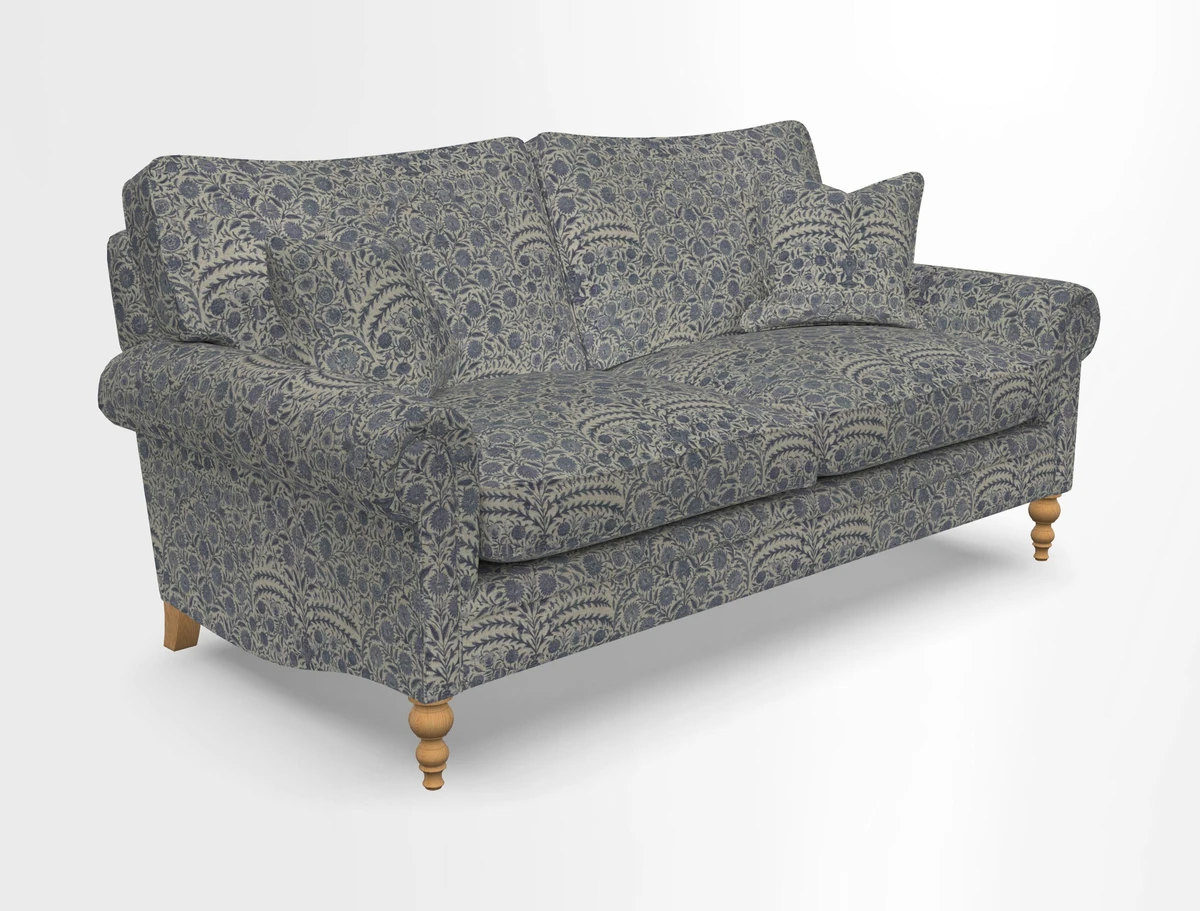 Aldingbourne 3 seater sofa in Grain Sack Stripe Linen Red