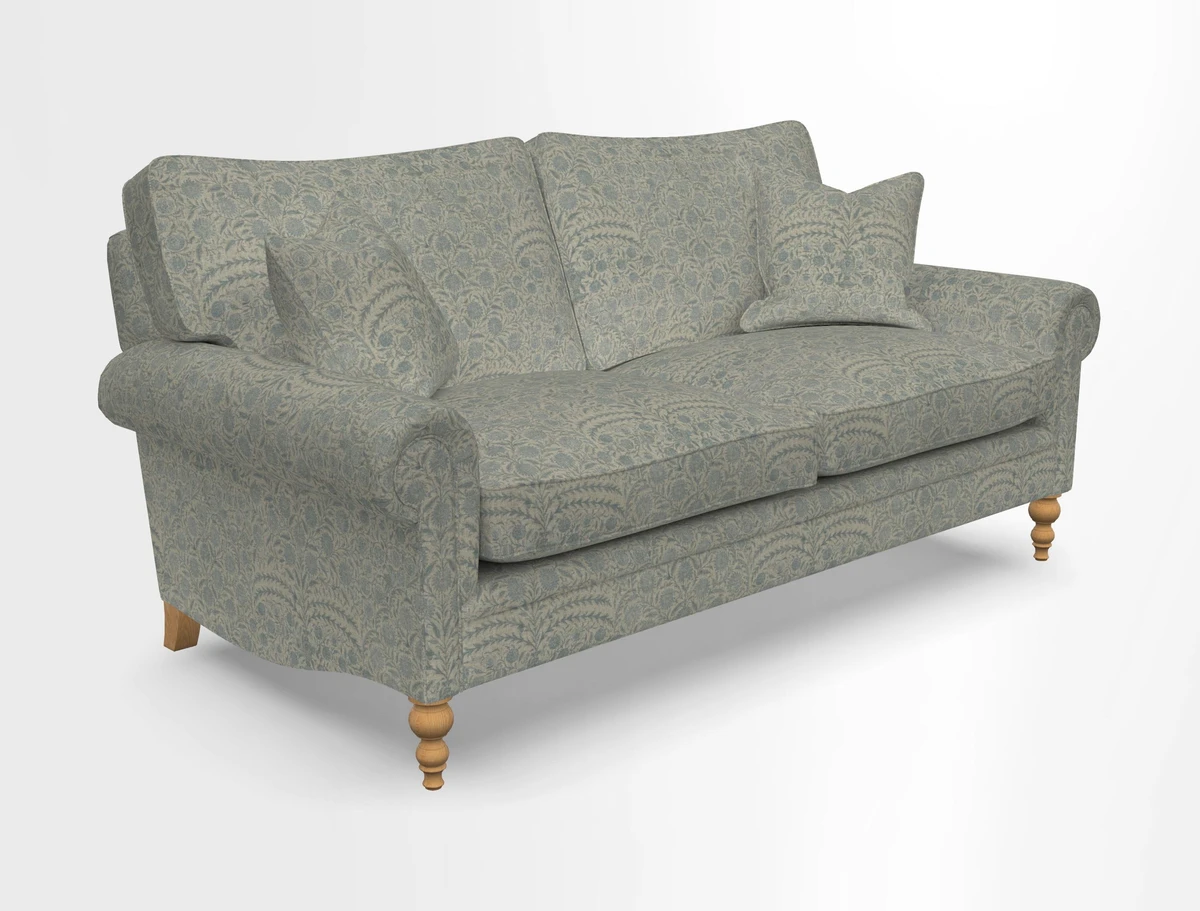 Aldingbourne 3 seater sofa in Grain Sack Stripe Linen Red