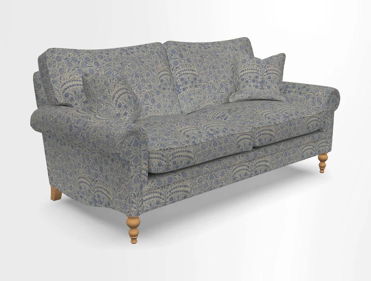 Aldingbourne 3 seater sofa in Grain Sack Stripe Linen Red