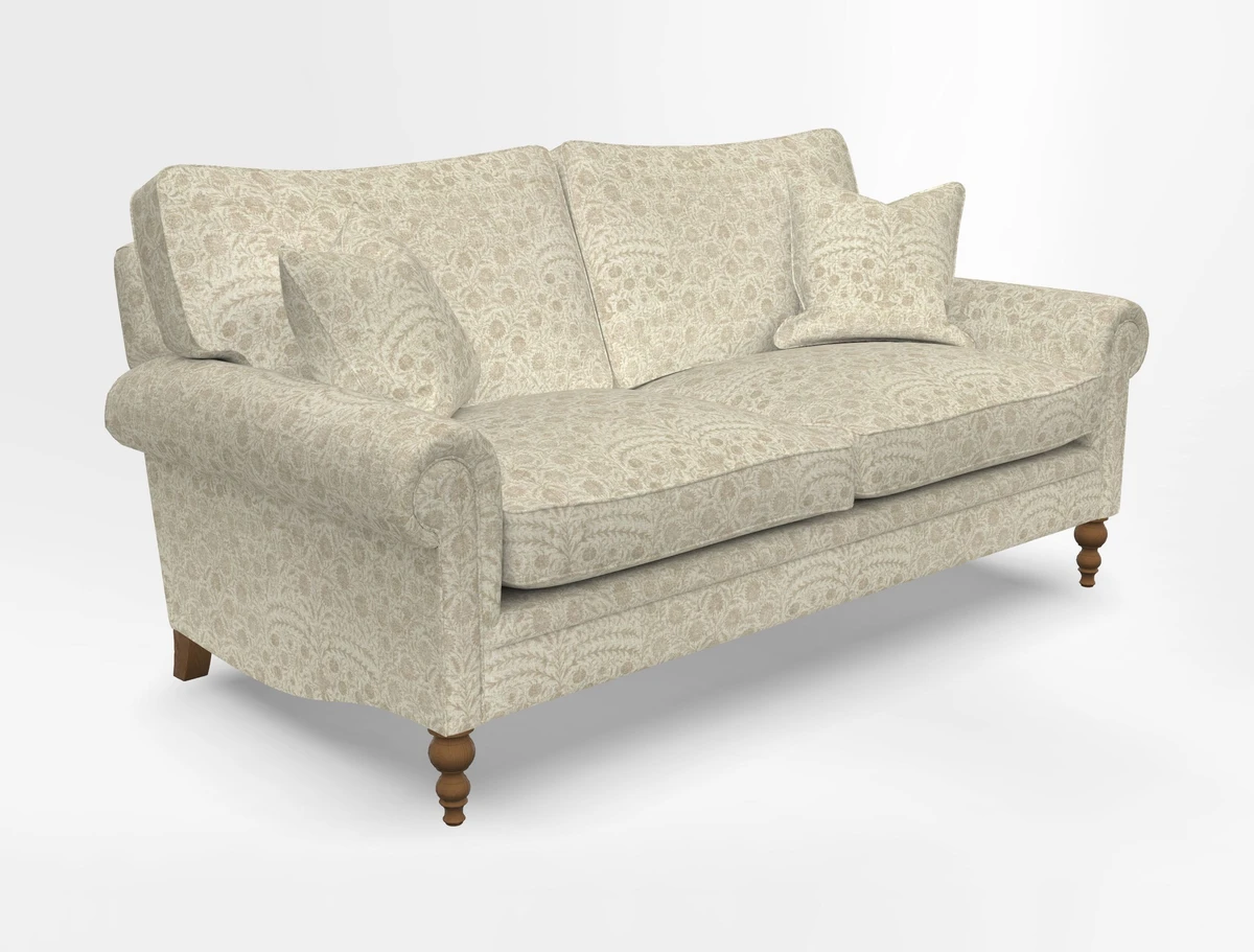 Aldingbourne 3 seater sofa in Grain Sack Stripe Linen Red