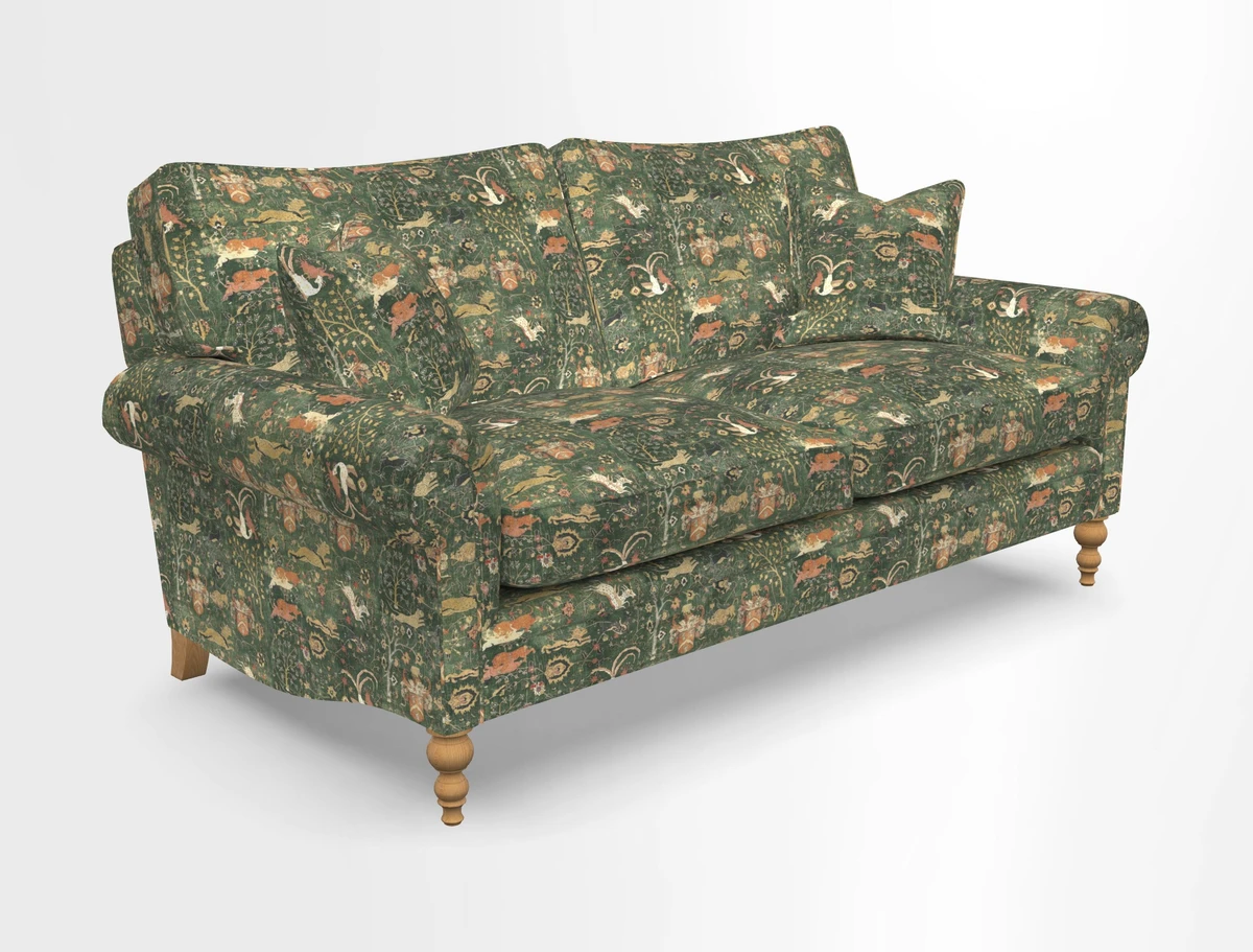Aldingbourne 3 seater sofa in Grain Sack Stripe Linen Red