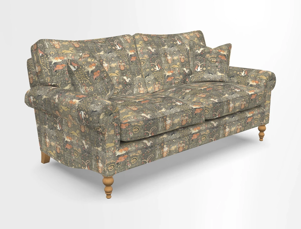 Aldingbourne 3 seater sofa in Grain Sack Stripe Linen Red
