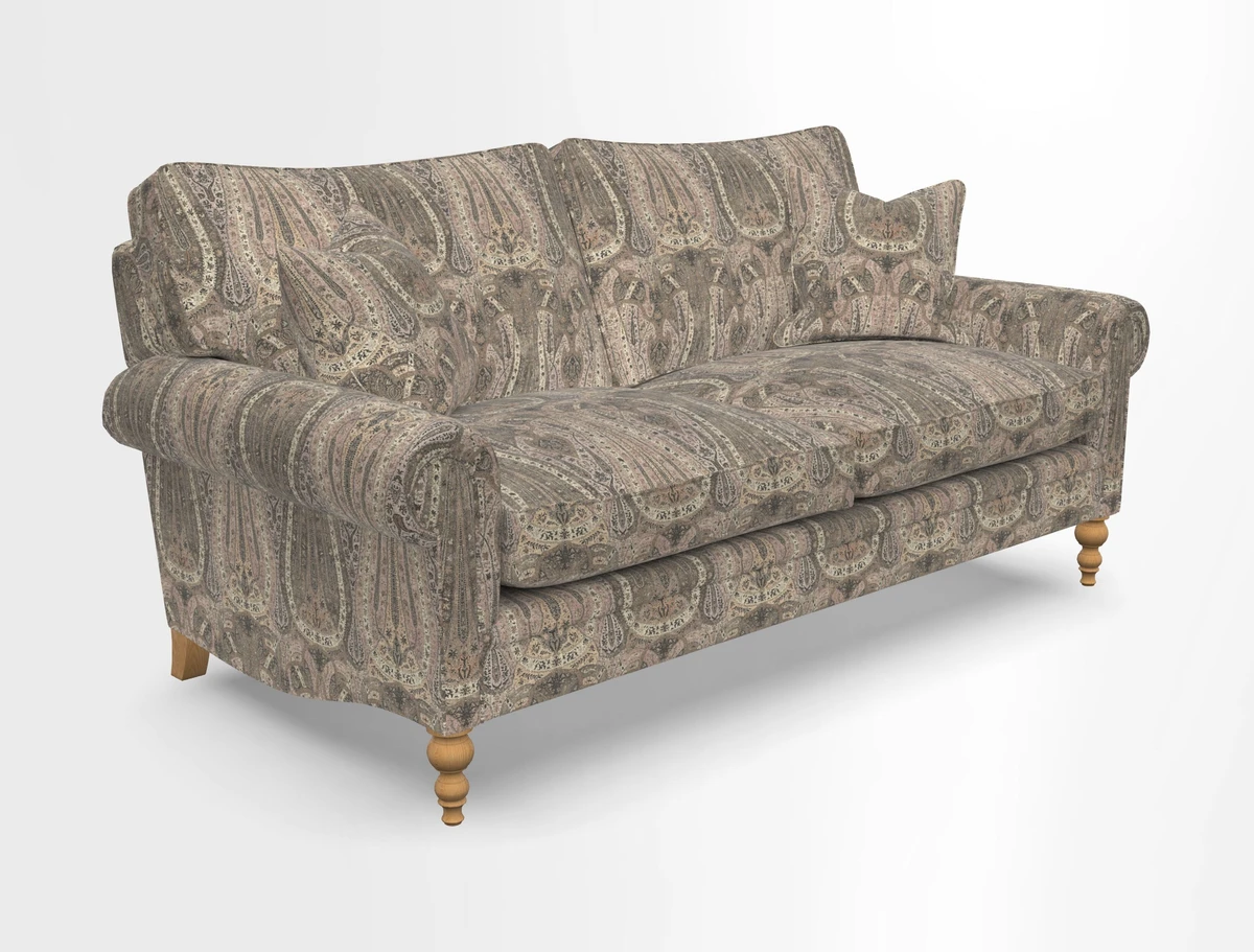 Aldingbourne 3 seater sofa in Grain Sack Stripe Linen Red