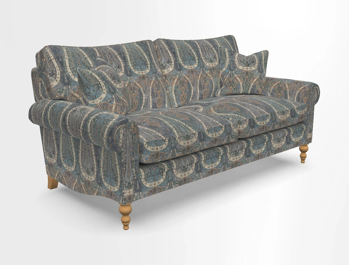 Aldingbourne 3 seater sofa in Grain Sack Stripe Linen Red