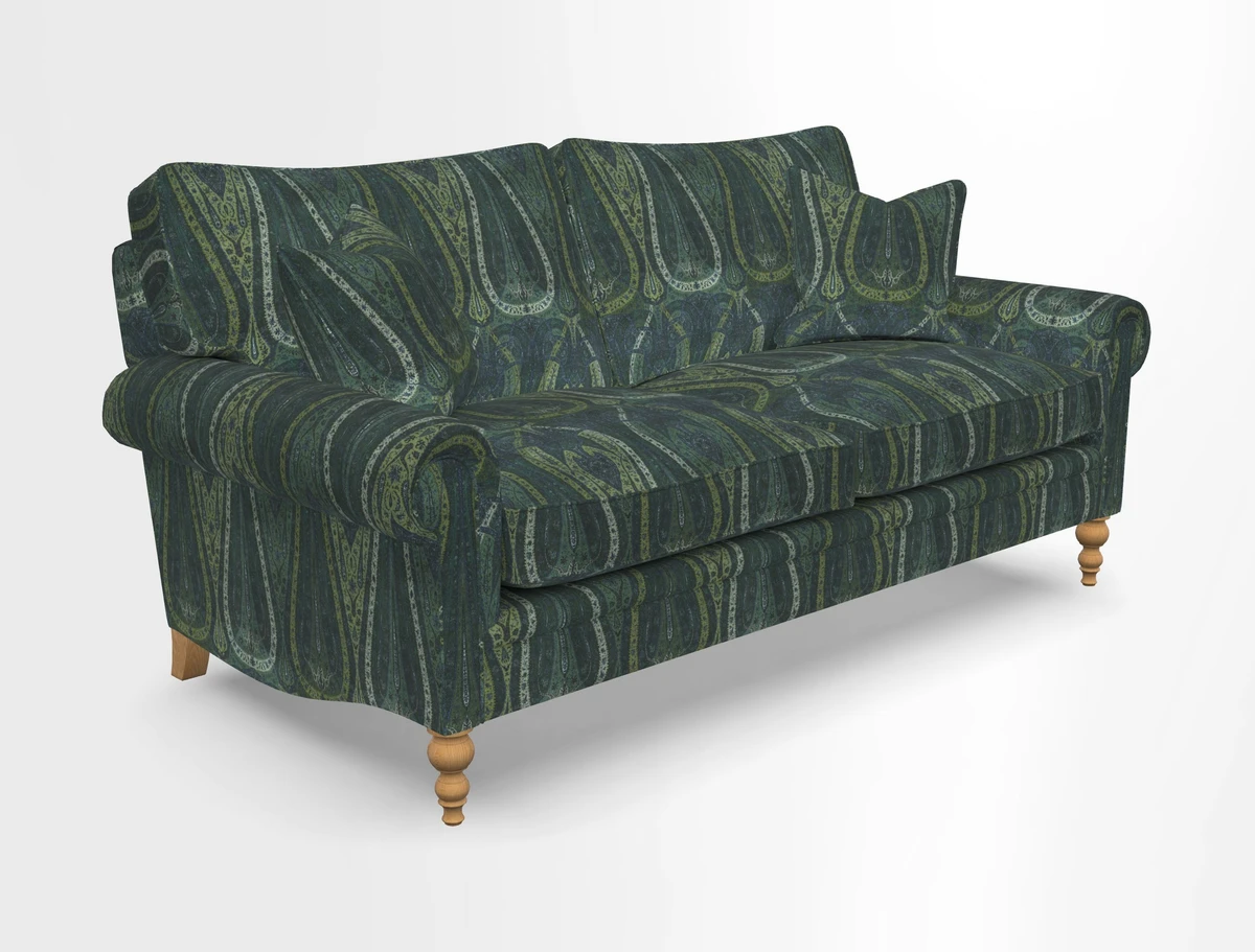 Aldingbourne 3 seater sofa in Grain Sack Stripe Linen Red