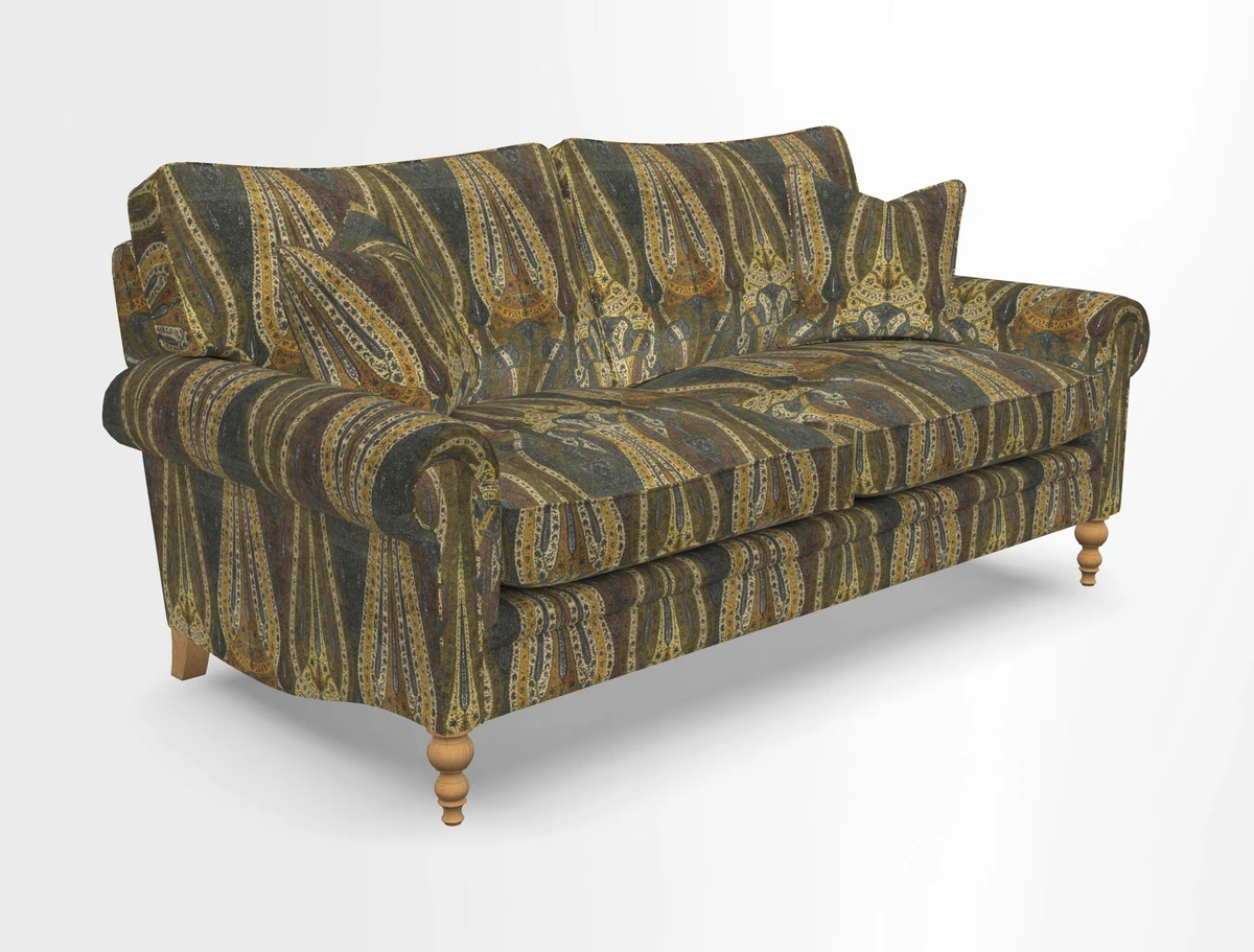 Aldingbourne 3 seater sofa in Grain Sack Stripe Linen Red