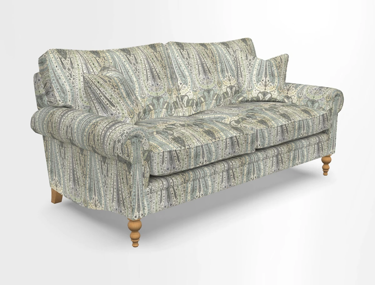 Aldingbourne 3 seater sofa in Grain Sack Stripe Linen Red