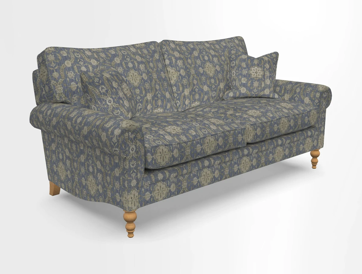 Aldingbourne 3 seater sofa in Grain Sack Stripe Linen Red
