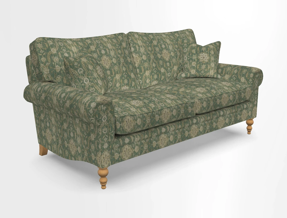 Aldingbourne 3 seater sofa in Grain Sack Stripe Linen Red