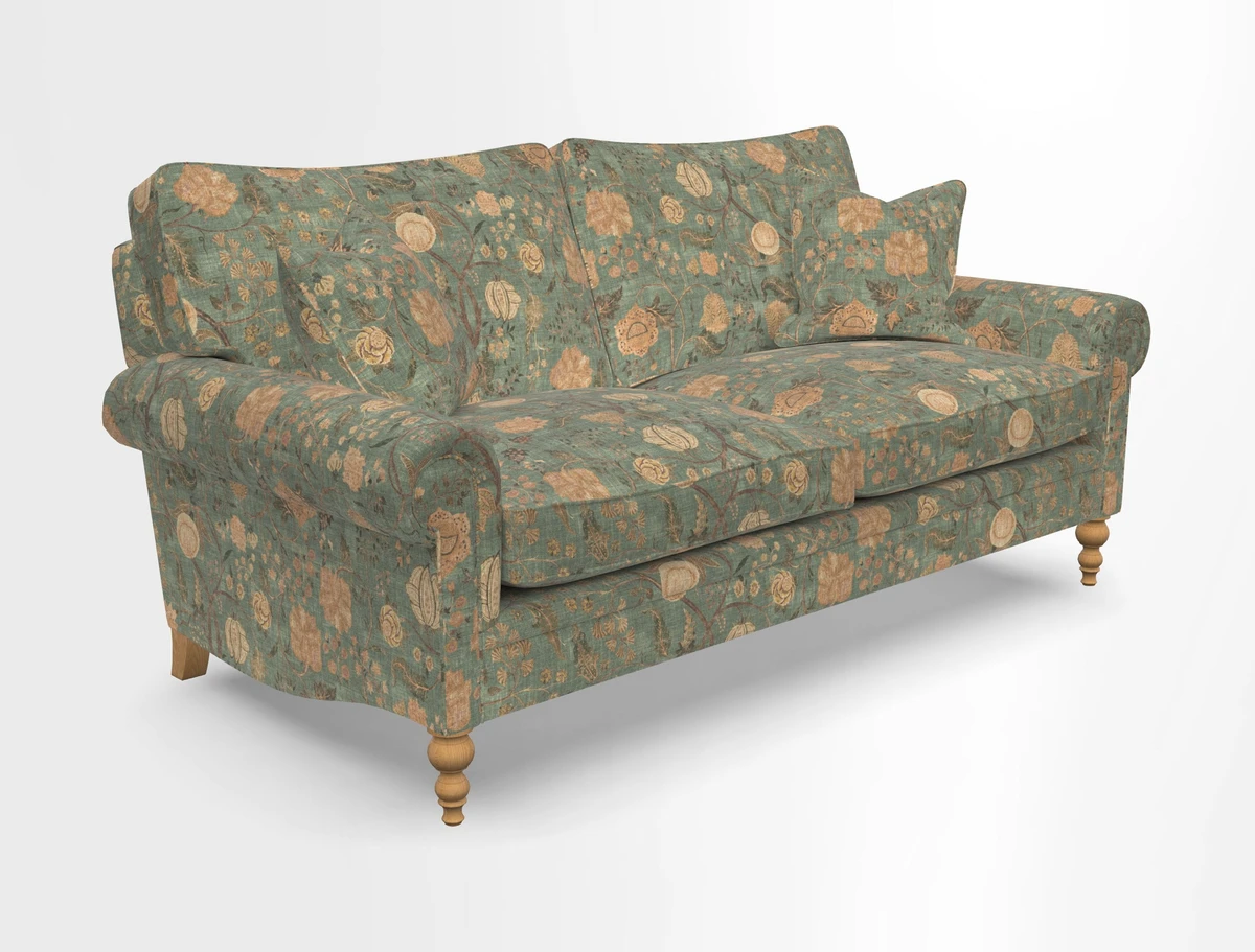 Aldingbourne 3 seater sofa in Grain Sack Stripe Linen Red