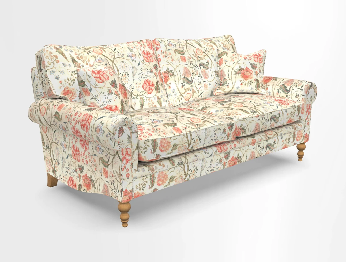 Aldingbourne 3 seater sofa in Grain Sack Stripe Linen Red