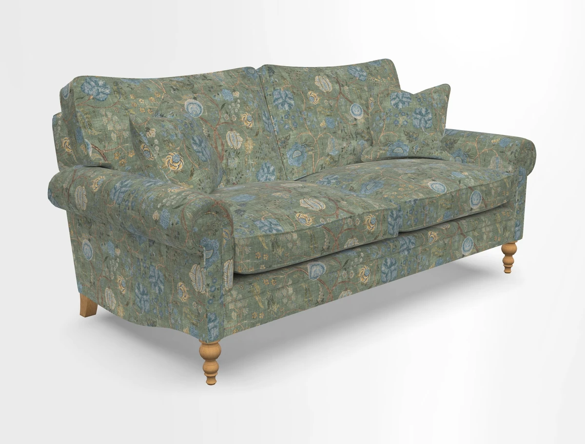 Aldingbourne 3 seater sofa in Grain Sack Stripe Linen Red