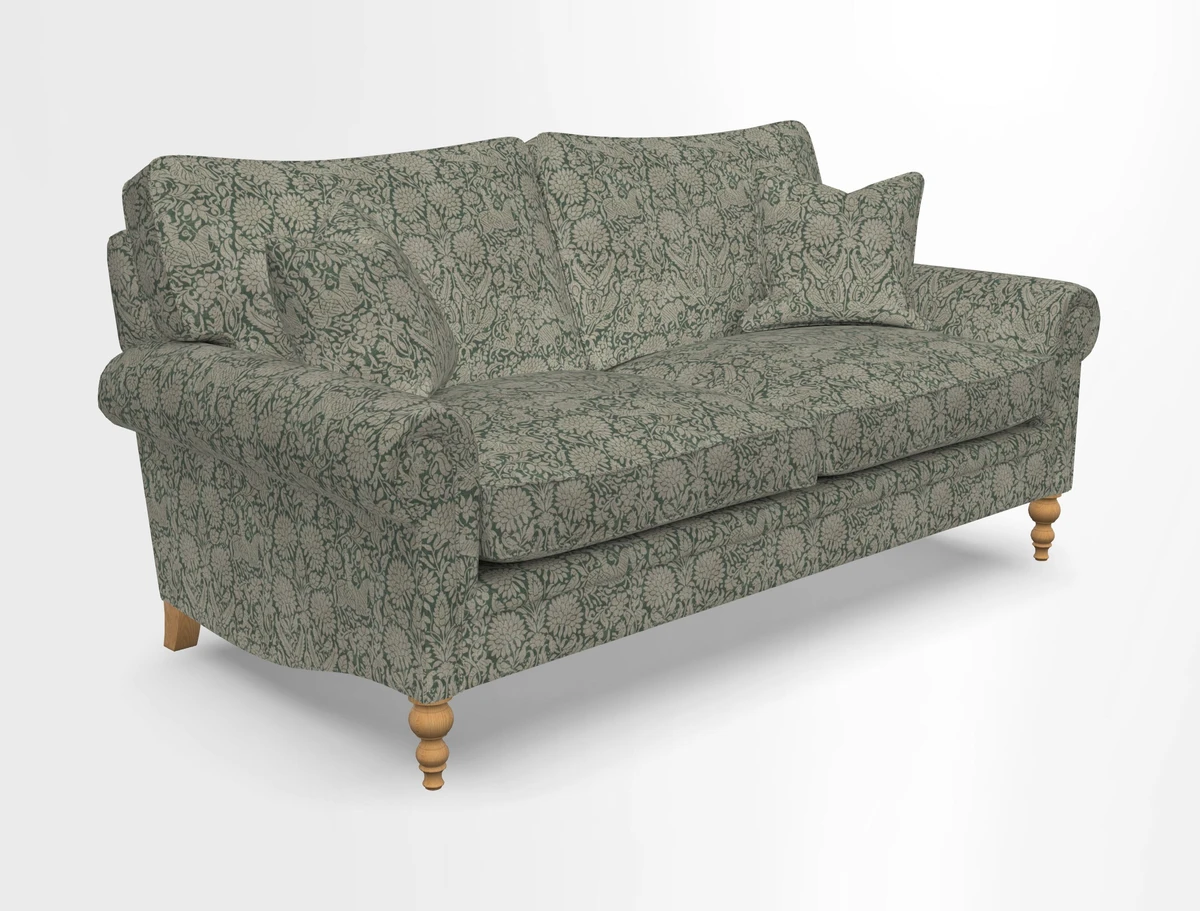 Aldingbourne 3 seater sofa in Grain Sack Stripe Linen Red