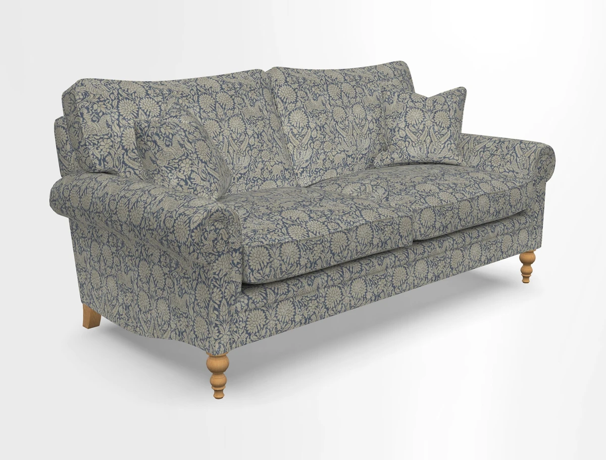 Aldingbourne 3 seater sofa in Grain Sack Stripe Linen Red