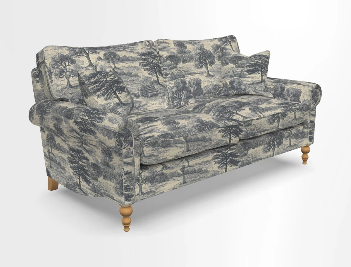 Aldingbourne 3 seater sofa in Grain Sack Stripe Linen Red