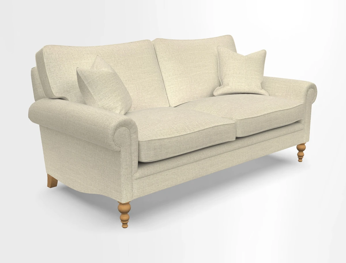 Aldingbourne 3 seater sofa in Grain Sack Stripe Linen Red