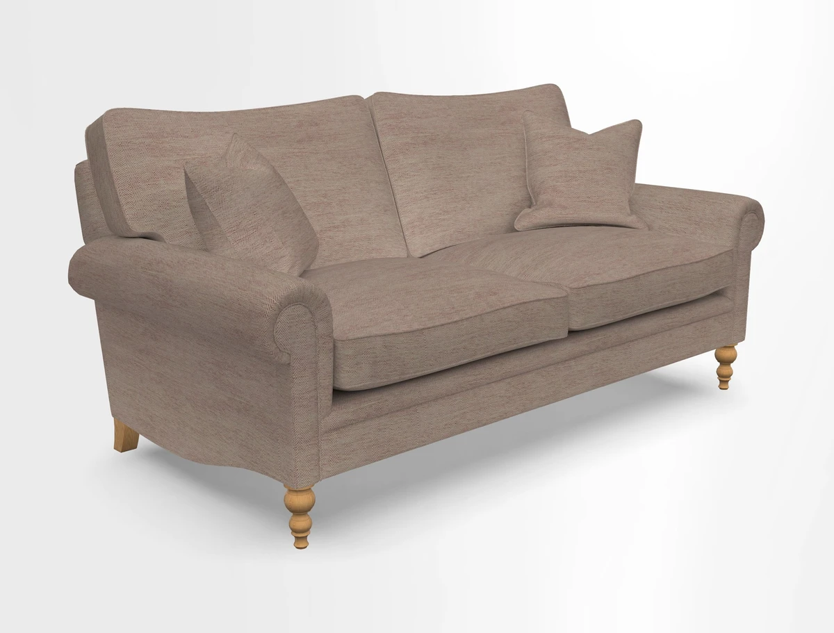 Aldingbourne 3 seater sofa in Grain Sack Stripe Linen Red