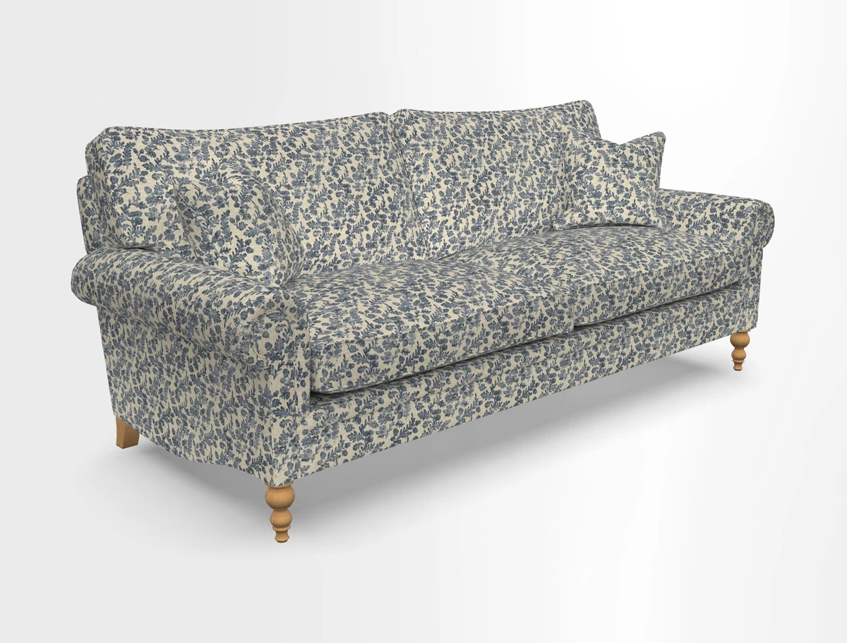 Aldingbourne 3 seater sofa in Grain Sack Stripe Linen Red