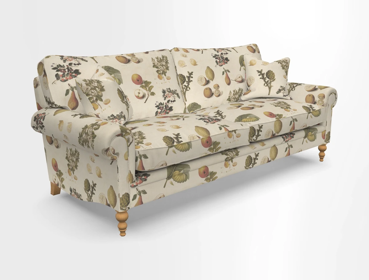 Aldingbourne 3 seater sofa in Grain Sack Stripe Linen Red