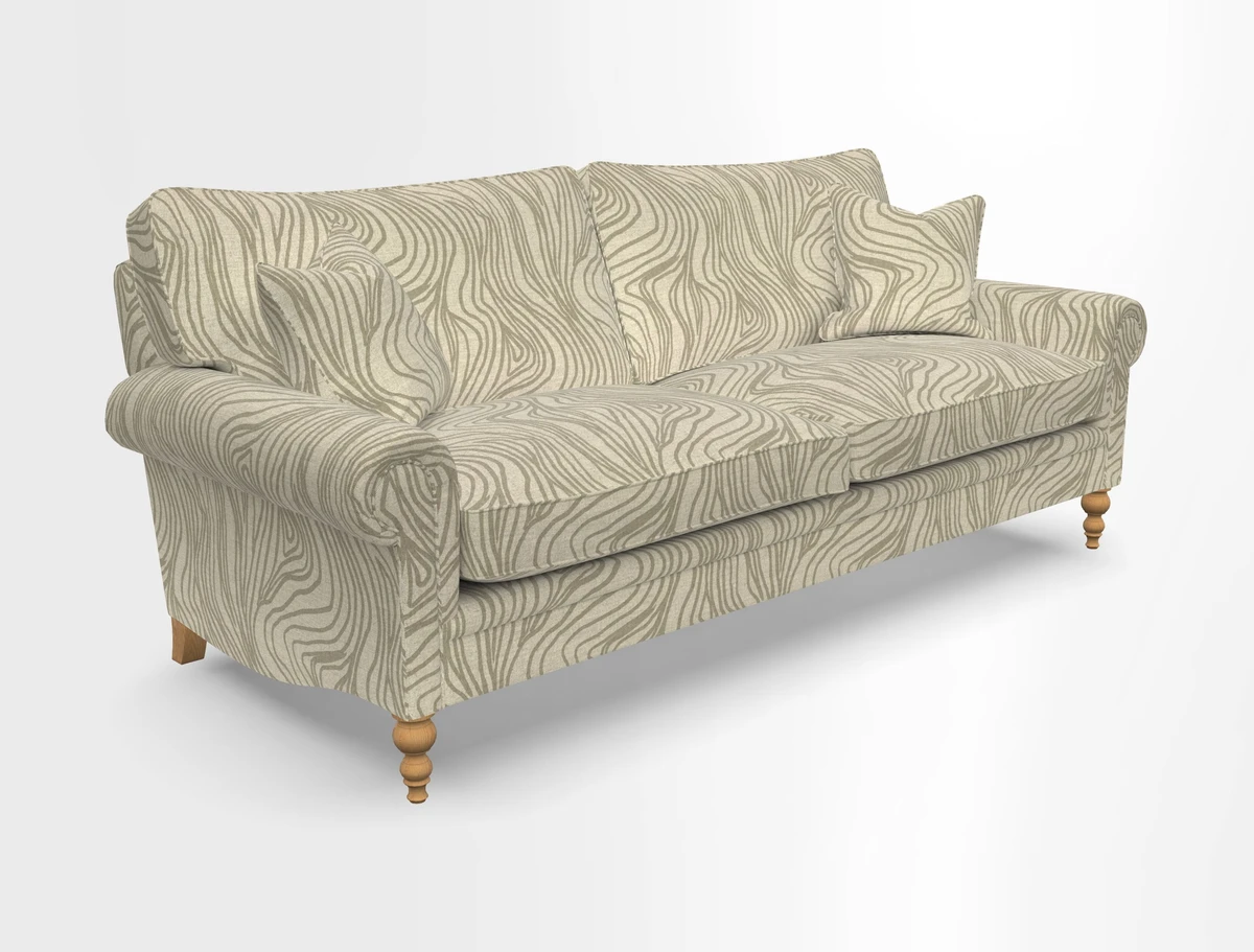 Aldingbourne 3 seater sofa in Grain Sack Stripe Linen Red