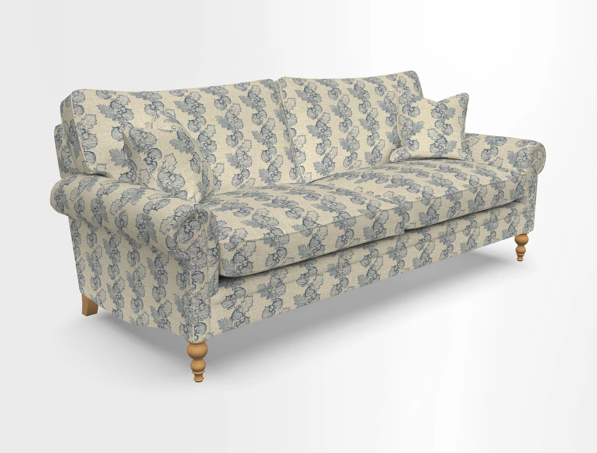 Aldingbourne 3 seater sofa in Grain Sack Stripe Linen Red