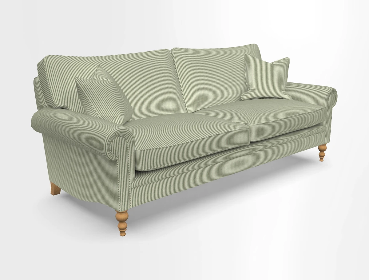 Aldingbourne 3 seater sofa in Grain Sack Stripe Linen Red