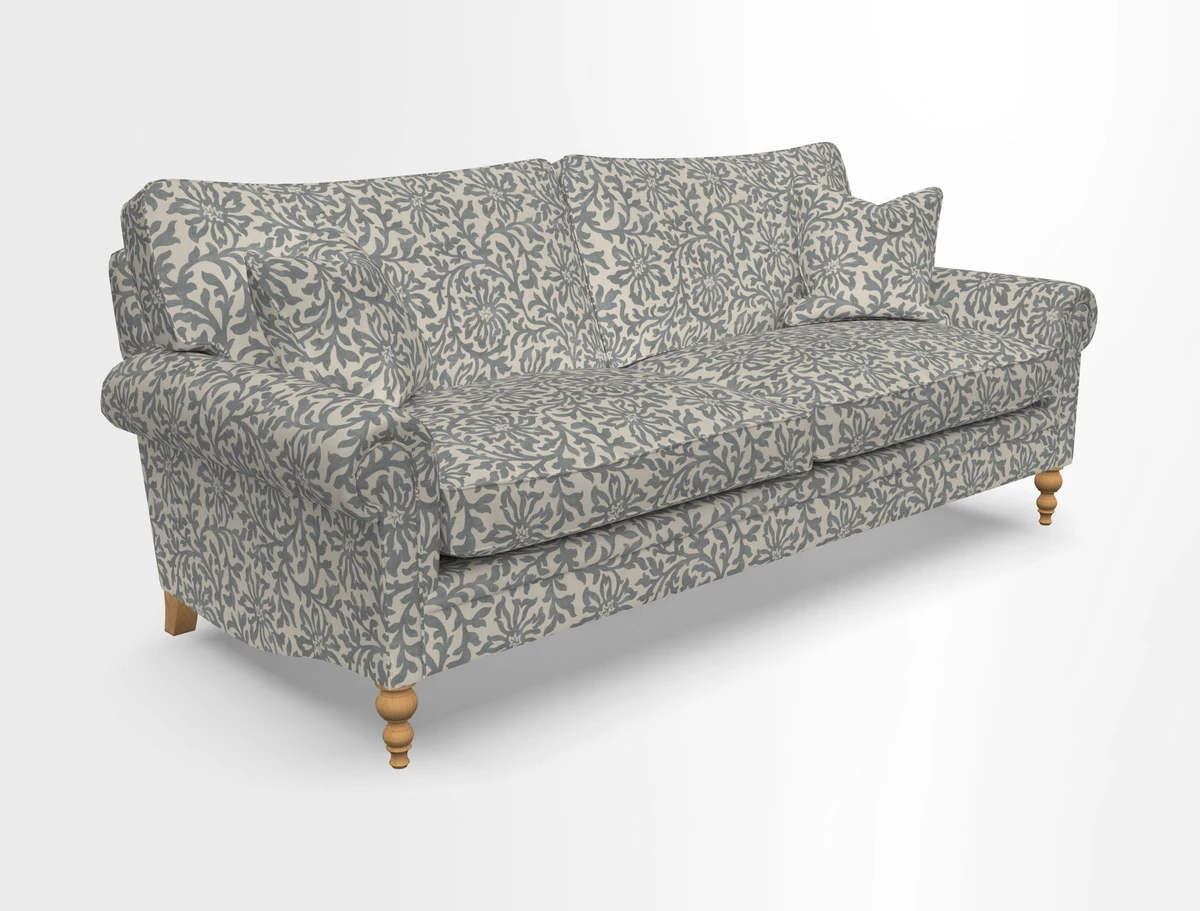 Aldingbourne 3 seater sofa in Grain Sack Stripe Linen Red