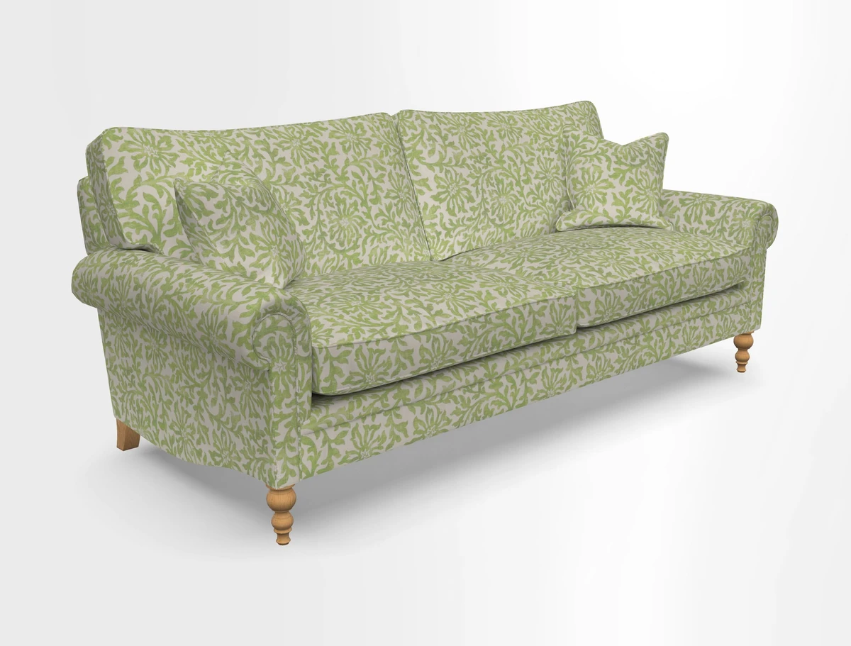 Aldingbourne 3 seater sofa in Grain Sack Stripe Linen Red